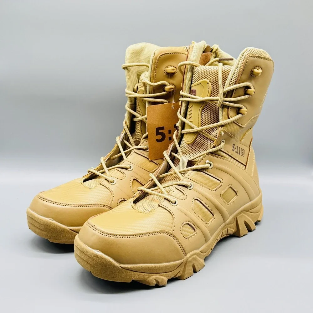 5.11 Tactical Boots Mens 13 Brown Combat Military Work Side Zip Hiking Outdoor